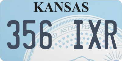 KS license plate 356IXR