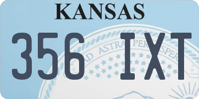 KS license plate 356IXT