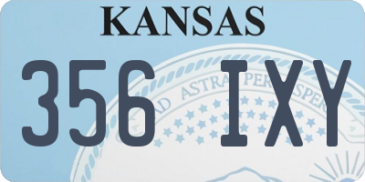 KS license plate 356IXY