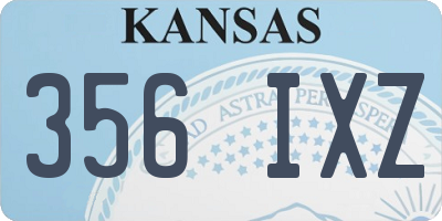 KS license plate 356IXZ