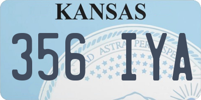 KS license plate 356IYA