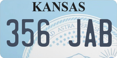 KS license plate 356JAB