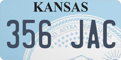 KS license plate 356JAC