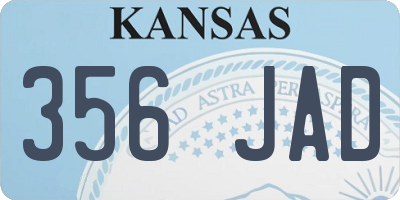KS license plate 356JAD