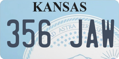 KS license plate 356JAW