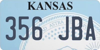 KS license plate 356JBA
