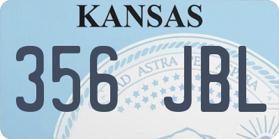 KS license plate 356JBL