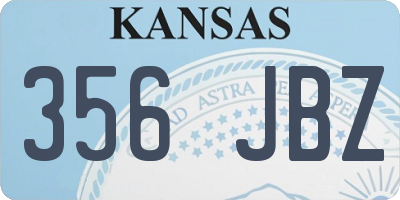 KS license plate 356JBZ