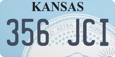KS license plate 356JCI