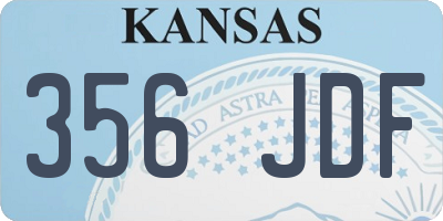 KS license plate 356JDF