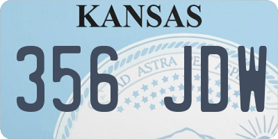 KS license plate 356JDW