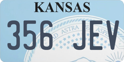 KS license plate 356JEV
