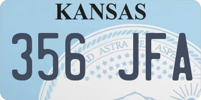 KS license plate 356JFA