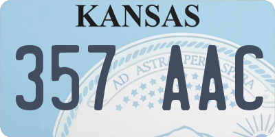 KS license plate 357AAC