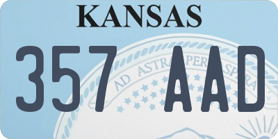 KS license plate 357AAD