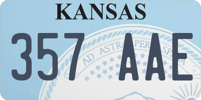 KS license plate 357AAE