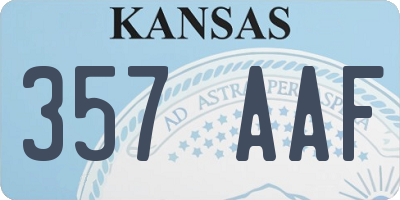 KS license plate 357AAF