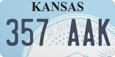 KS license plate 357AAK