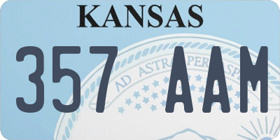 KS license plate 357AAM