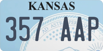 KS license plate 357AAP