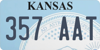 KS license plate 357AAT