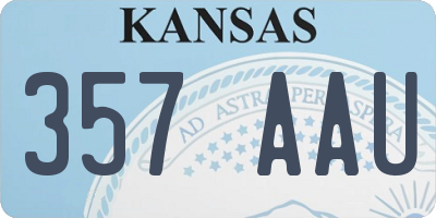KS license plate 357AAU