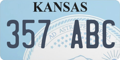 KS license plate 357ABC