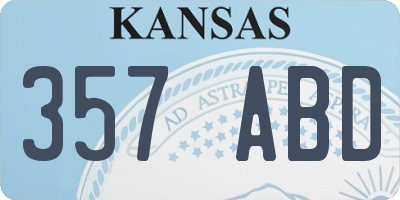KS license plate 357ABD