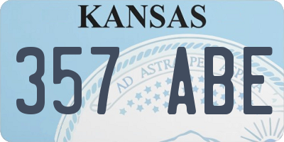 KS license plate 357ABE
