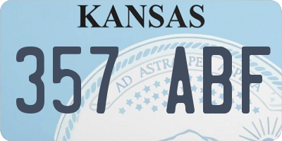 KS license plate 357ABF
