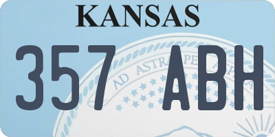 KS license plate 357ABH