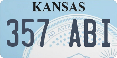 KS license plate 357ABI
