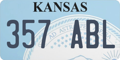 KS license plate 357ABL