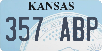 KS license plate 357ABP