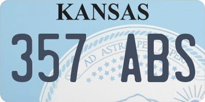 KS license plate 357ABS