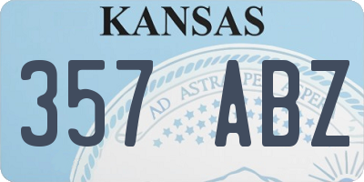 KS license plate 357ABZ