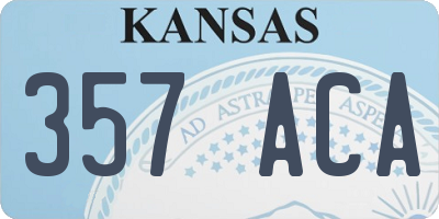 KS license plate 357ACA