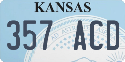 KS license plate 357ACD