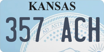 KS license plate 357ACH