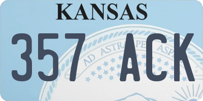 KS license plate 357ACK