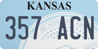 KS license plate 357ACN