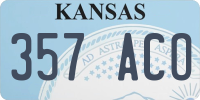 KS license plate 357ACO