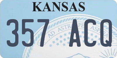 KS license plate 357ACQ