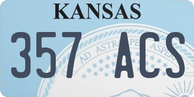 KS license plate 357ACS