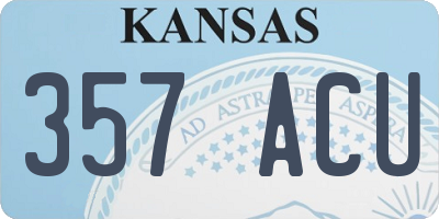 KS license plate 357ACU
