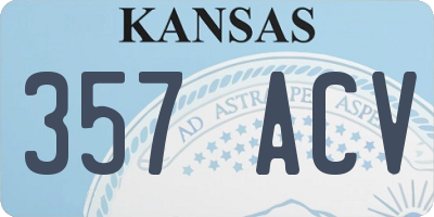 KS license plate 357ACV