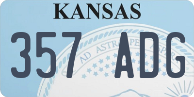 KS license plate 357ADG