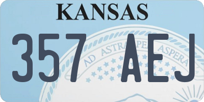 KS license plate 357AEJ