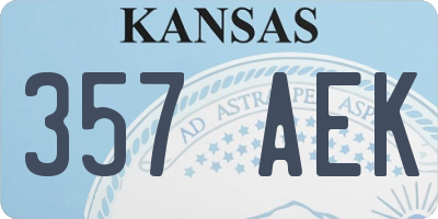 KS license plate 357AEK