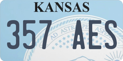 KS license plate 357AES